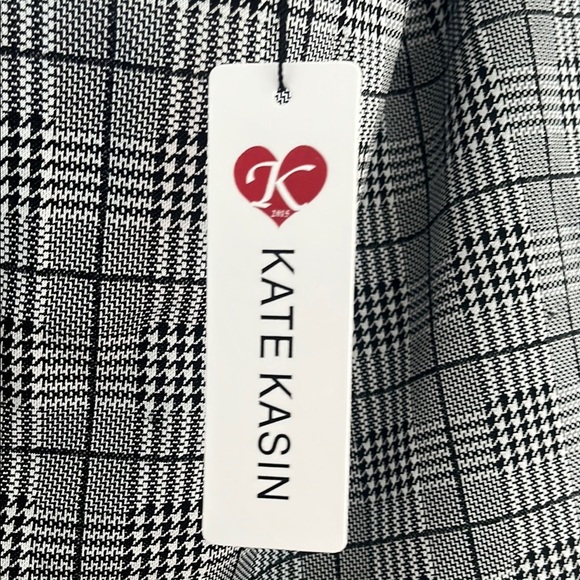 Kate Kason Black and White Mini Plaid Skirt 2X - Picture 3 of 7